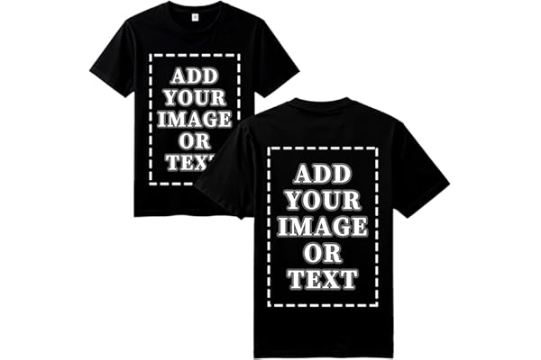 FEEGO Thickened Cotton Short Sleeve Custom T-Shirts,Front & Back Print,Personalized with Your Photo,Fit for Men Women