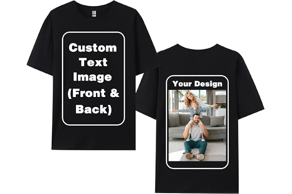 CARPESUN Custom T-Shirts for Men Women, Unisex T-Shirt for Adults Design Your Own, Customized Photo Text Logo Gift