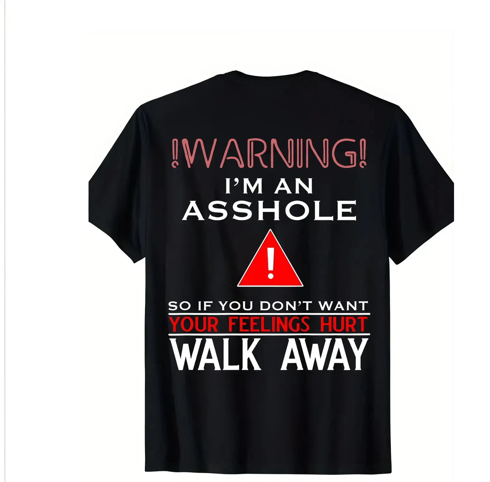 Men's Humor Graphic Tee with Dark Humor Warning Text - Classic Fit, Fades Resistant Menswear, Casual Sarcastic Apparel, Unisex Sizes, Printed Image, Cotton, ...